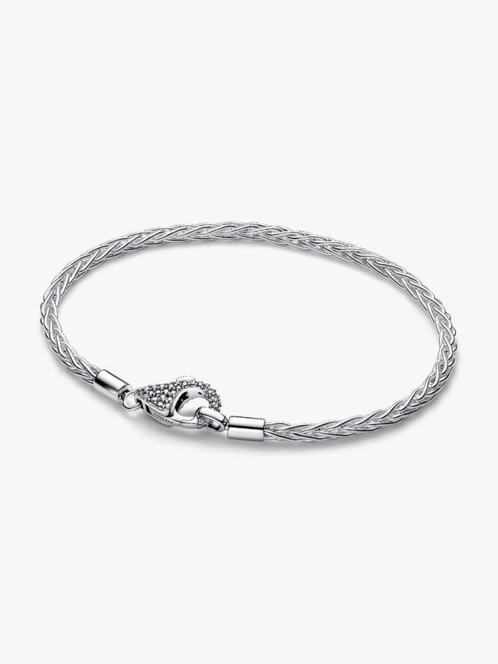 Pandora Pavé Clasp Foxtail Chain Charm Bracelet